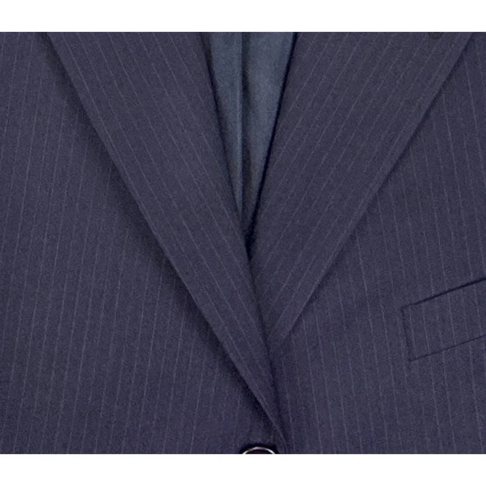 Joseph Abboud Mens 44R Navy Pinstripe Sports Coat Vintage Wool Jacket #1795
